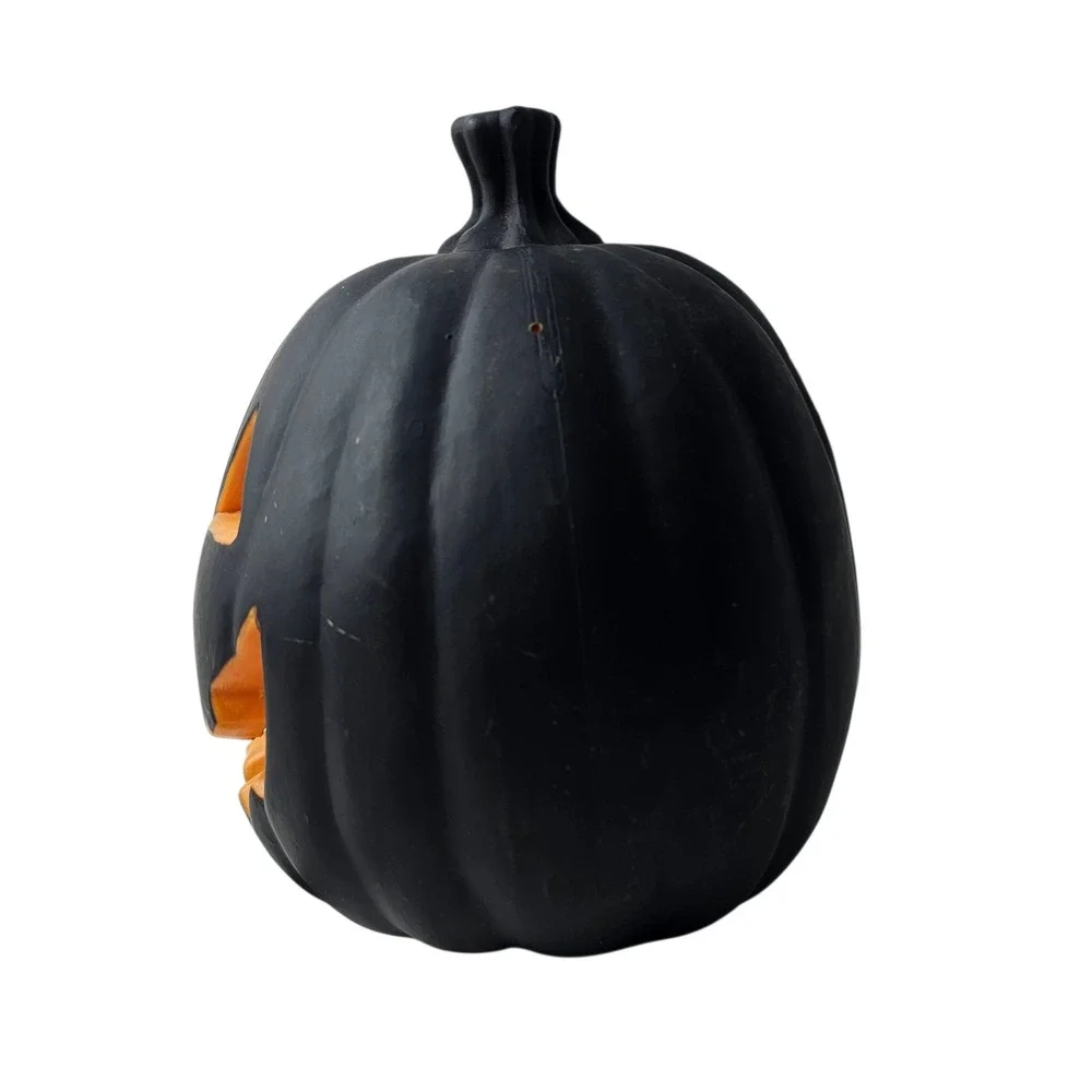 Black Halloween Pumpkin Decoration Light‎ Up Jack O Lantern Decor